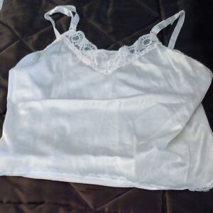 White Lace Trim Camisole Tank Top